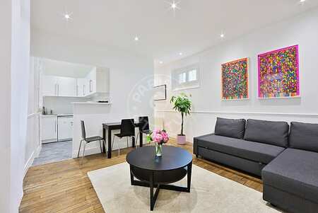 Salon Appartement meublé - 46m²  - 1 chambre - Nation - Paris